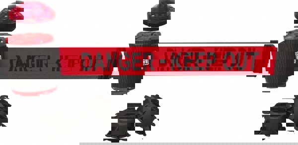 Pedestrian Barrier: Polyester, Red, Wall Mount